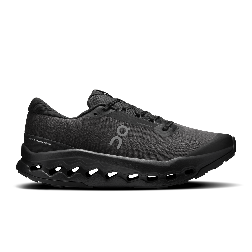 On Running Men's Cloudsurfer Trail 2 Waterproof Shoes - Black / Black