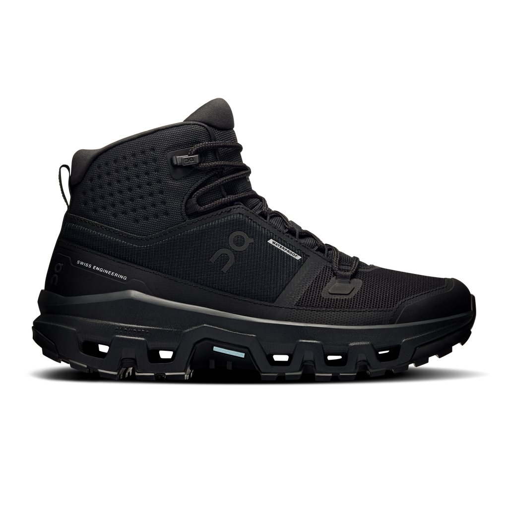 On Running Women's Cloudrock Mid Waterproof Shoes - Black / Black