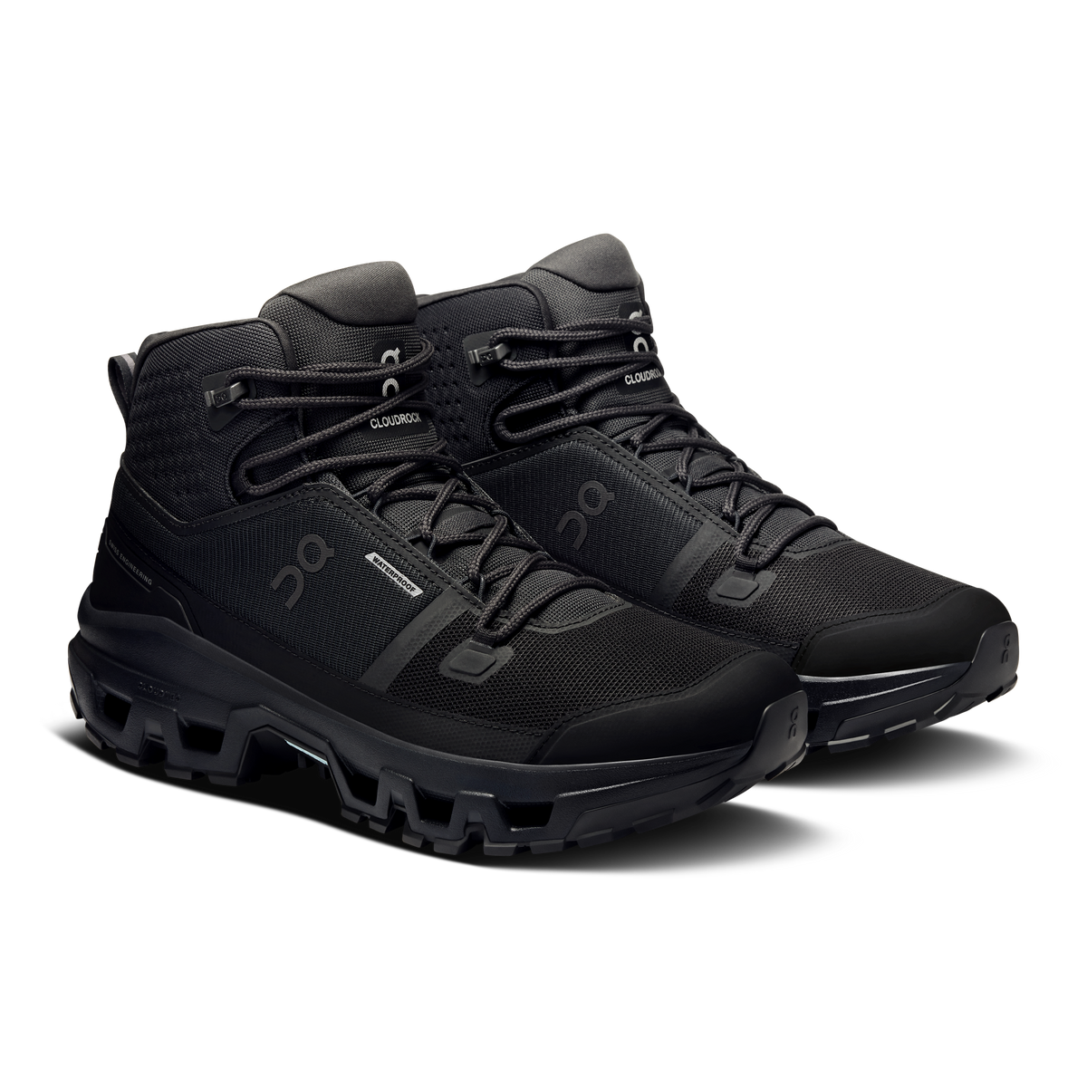 On Running Men's Cloudrock Mid Waterproof Shoes - Black / Black