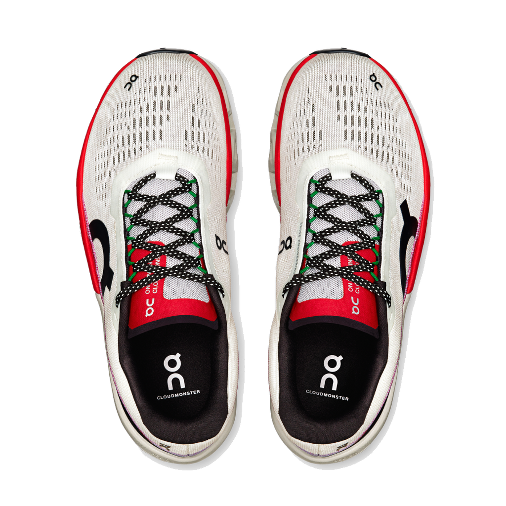 On Running Women's Cloudmonster 2 Shoes - Ivory / Red
